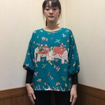 オリエンタル柄長襦袢リメイクチュニック