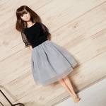 チュールスカート(ドール服)グレー