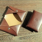 スマートな名刺入れ＆カードケース　ブラウン　茶色　 国産高級牛革アリニン仕上げ