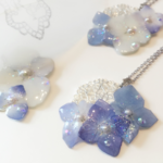 ありがとうセール中♡天然の夏色♪ドライ紫陽花と透かしシルバーのネックレス♪
