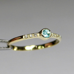 Paraiba tourmaline 2.5mm + Diamond / K10YG