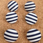 イチオシNo.1! ボーダーのシンプルくるみボタン18mm　再入荷！