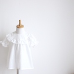 ホワイト100size/ドットミニヨン♡ヨークフリルブラウス