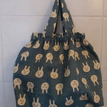 ゴム巾着バッグＭサイズ　　20×30　  うさぴょん　denim