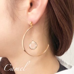 クリスタルハーフフープピアス／イヤリング