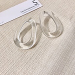 ［再販］クリア オーバル フープ ピアス  イヤリング