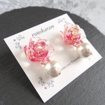 257.rose in the rose 2 コットンパール ピアス◇イヤリング変更可