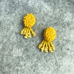 ピアス ❇︎tsubutsubu❇︎yellow ビーズ刺繍 