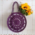 PVC＋ドイリーのサークルBAG＊パープル＊クリア