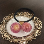 千日紅☆レジンチャームヘアゴム