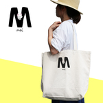 フレンチブルドック　トートバック　名前入り　(Lサイズ)　アルファベット　イニシャル　M　メッセージ入れ　通勤　通学　マザーズバッグ