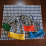大判ランチョンマット＆巾着☆ブロックあか・あお・みどり・きいろ