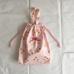   送料無料 ピンクとキラキラさくらんぼ🍒の体操服入れNo. 59