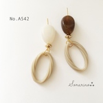 No.A542 大人ベージュ リングピアス / イヤリング