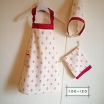 イカリがいっぱい　　子供エプロン、三角巾セット　男の子　、女の子　１００～1２０