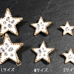 スター 星 ホワイト×ゴールド ピアスパーツ