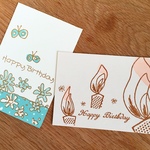 バースデーポストカード 2枚セット《flower butterfly ／ birthday candle》