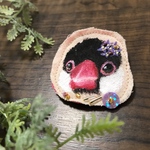 【送料込】あじさい2 桜文鳥のブローチ