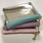 GW特別企画3個セット^_^お試し価格★完成品★Mサイズ  くるみるく工房の虹色ミニミニポーチ★クリアポーチ★PVC★