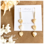 マザーオブパールの3連♡ピアス💎