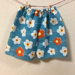 夏の涼しいパンツ 手ぬぐい ステテコ お花 ブルー
