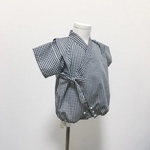 再販5！ギンガムチェックのロンパース甚平〈70〉ベビー服