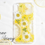 レモン 押し花 満載 ケース  ドライフラワー ･.｡*･ スマホケース ･.｡*･: iPhone / xperia / 全機種対応 