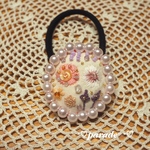 優しい貴方のお花の展覧会刺繍ヘアゴム