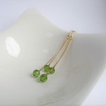 ペリドットロングピアス14Kgf 