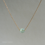 No.1381 ○* ブルートパーズ 18金 ゴールド ネックレス ○* 天然石 トパーズ 6mm シンプル 18金 ペンダント 18k 11月の誕生石 blancmille