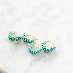 14kgf*Natural Turquoise pave pierced earring / earring