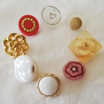 【64】 Colorful import vintage ボタン8pcs set