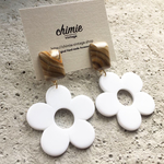 【 chimie vintage-492 】【 chimie vintage-491 】【数量限定】ヴィンテージフラワーレトロカラーイヤリング・ピアス