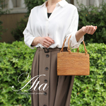 洋服でも和服でも、アタのシンプルお上品なかごハンドバッグ　A49 （ハンドバッグ、和装、かご、お出かけ）