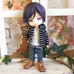 オビツ11サイズ服＊ボーダーパーカー×タンクトップ×デニム3点セット