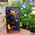 星屑と硝子の猫 本革 iPhoneケース