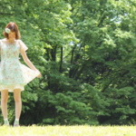 花柄オーガンジーワンピース
