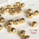  国産 🌀 くるくるつな ゴールド   7mm 穴あき  貫通