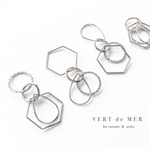 【4個 28×25×19mm】シルバー クアトロ マテリアル リング チャーム