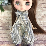 【再販】1187 シンプルピンストライプ ロンパース Blythe ブライス アウトフィット