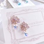 【全4色】紫陽花と雨のイヤリング・ピアス