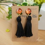 【半額sale】タッセル  イヤリング ～ブラック～ 