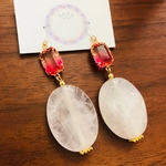 ローズクォーツピアス