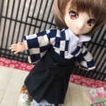 オビツ11サイズ書生さんセット   紺市松