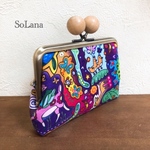 親子がま口財布◇ウッドつまみ◇パラダイス