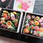 行く春を惜しんで　ミニチュア『花見弁当』春３　ドール・ドールハウス