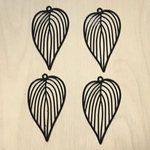BLACK LEAF PLATE CHARM PARTS
