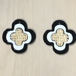 NATURAL BLACK WHITE FLOWER RATTAN PARTS