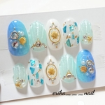 人魚の鱗×ドロップネイルチップ