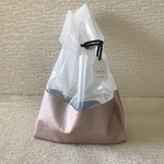 PVC異素材ビニールバッグ ミルキーホワイト×ピンクゴールド